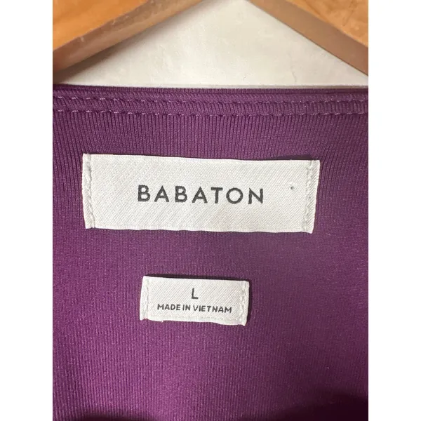 Aritzia Babaton NEW Contour Dewberry Purple Mauve Bodysuit V‎ Neck Long Sleeve L - Image 11