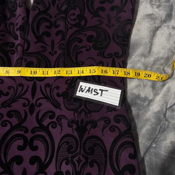 Maurices Damask Velvet Flocked High Low Dress XL Purple Cocktail Dark Romantic - Image 7
