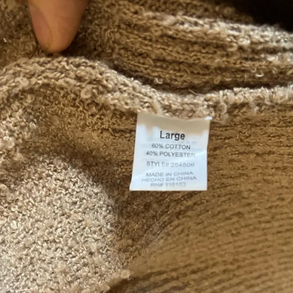 Warm and cozy cardigan Tan Size L - Image 5