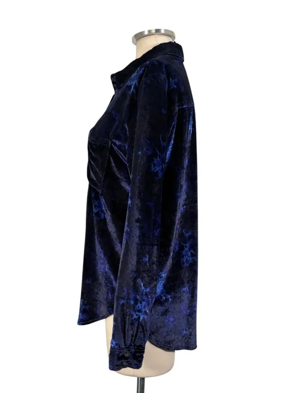 Pilcro Mara Velvet Relaxed Button Up Top Size 10 - Image 4
