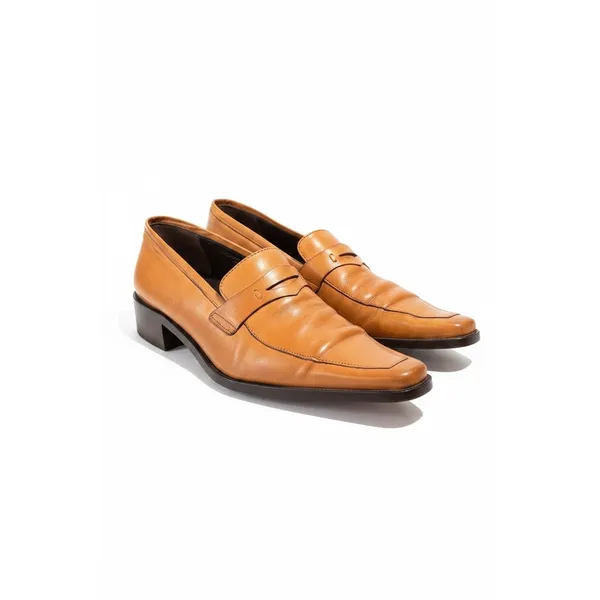 Vintage Bama German Leather Square Toe Penny Loafers Tan 8.5 - Image 2