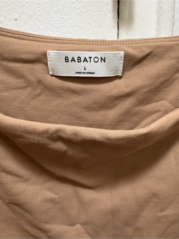 Aritzia Babaton Square Neck Long Sleeve Bodysuit - Taupe Brown Large - Image 6