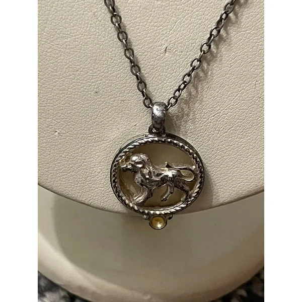 Leo Lion Silver pendant lobster clasp chain necklace - Image 3