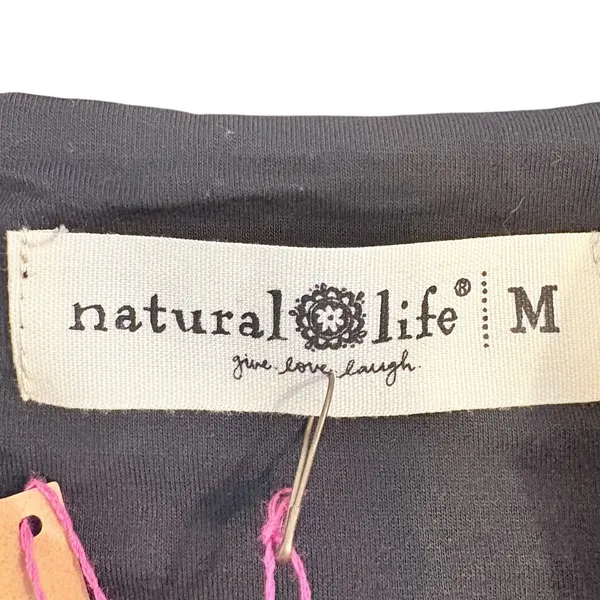 Natural Life NWT Womens Black Deep‎ V-Neck Ruched Crop Top Tank Medium TOP001711 - Image 4