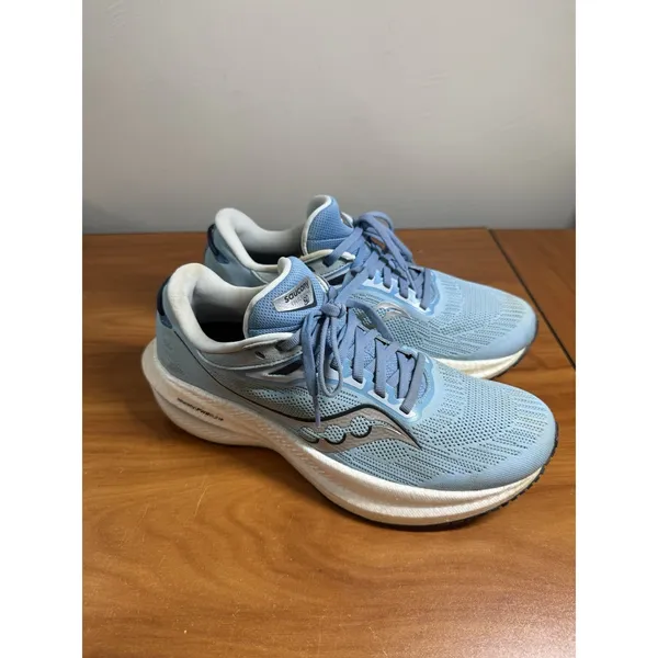 Saucony Triumph 21 Women's Road Running Shoes Size 9 Blue/White Lace Up - Image 5