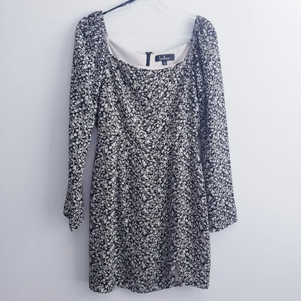 Lulu's Floral Long Sleeve Square Neckline Mini Dress - Image 2