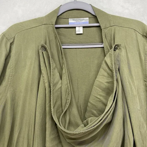Motherhood Maternity Nursing Cardigan top Womens XL Long sleeve roll tab‎ Shirt - Image 4