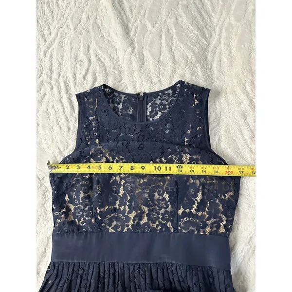 Eliza J Size 8 Navy Lace Dress Sleeveless Wedding Guest Cocktail Party Dress - Image 6