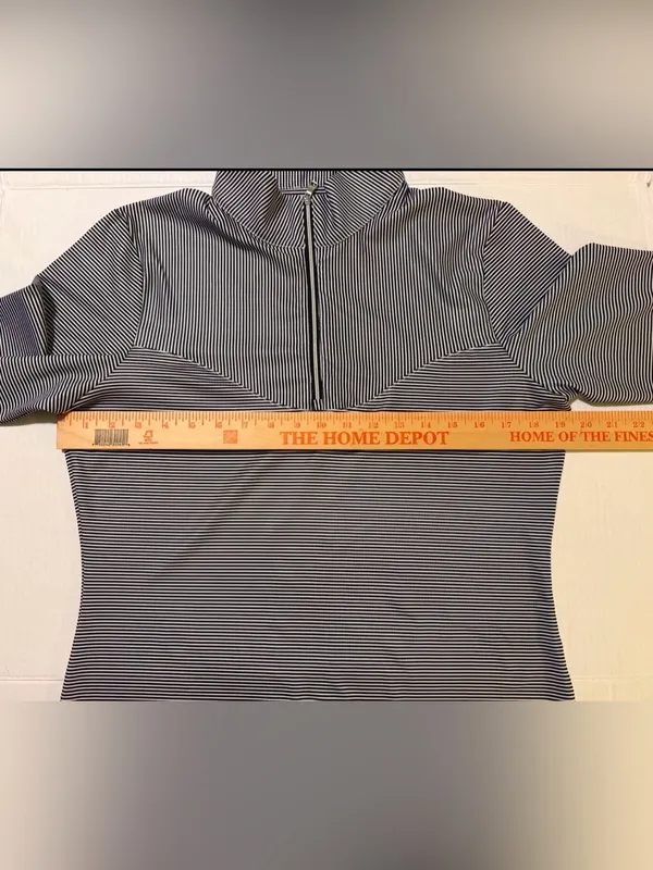 Cutter & Buck Striped Women 1/3 Zip LS CB Drytec Pullover Athletic Shirt -Med - Image 6