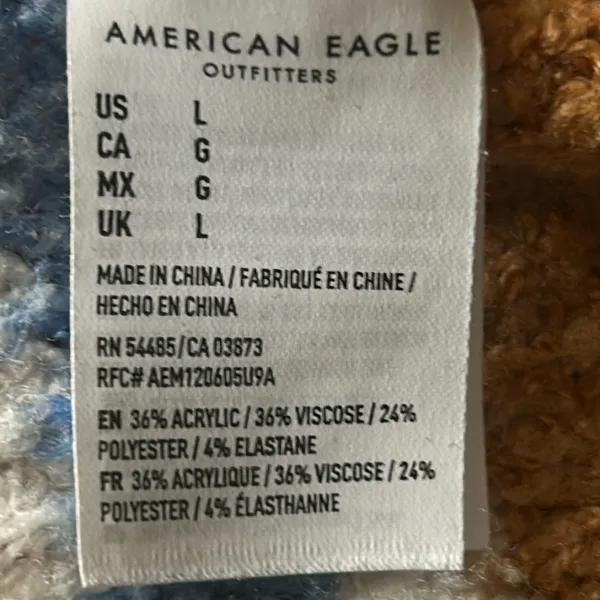 American Eagle Oversized Drop Shoulder Striped Fuzzy Cozy Knit Sweater - Image 9