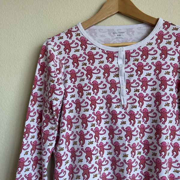 Roller Rabbit Women's Henley Monkey Print Pajama Top - Image 2