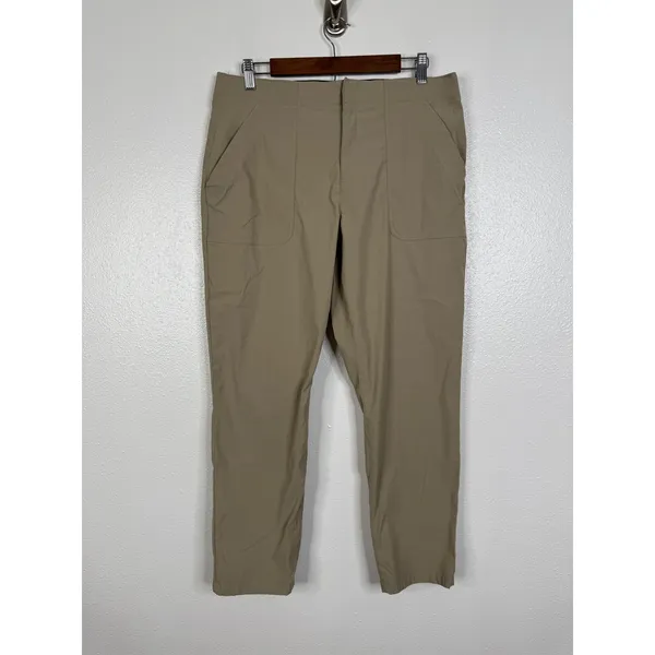 Eddie Bauer Horizon Straight Ankle Pants Womens 12 Tan Khaki Hiking Travel - Image 2