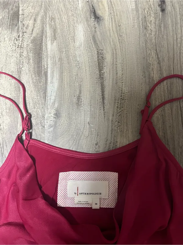 Anthropologie Fuchsia Pink Midi Slip Dress - Image 3
