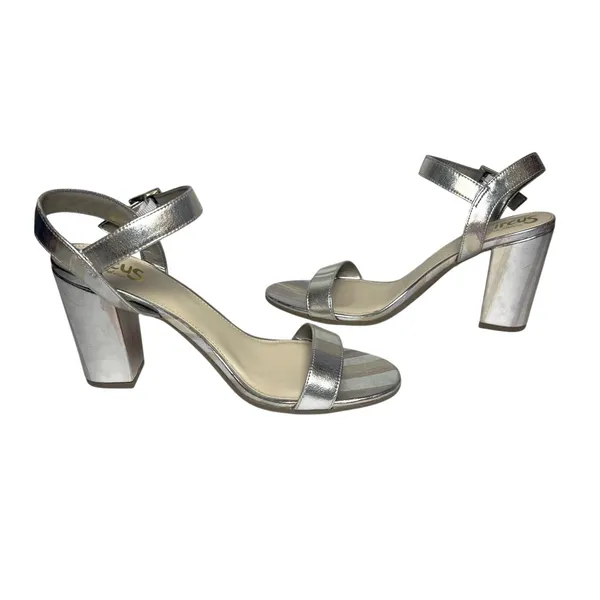 Circus by Sam Edelman Esther Mixed Metallic Striped Ankle Strap Heels - Image 5