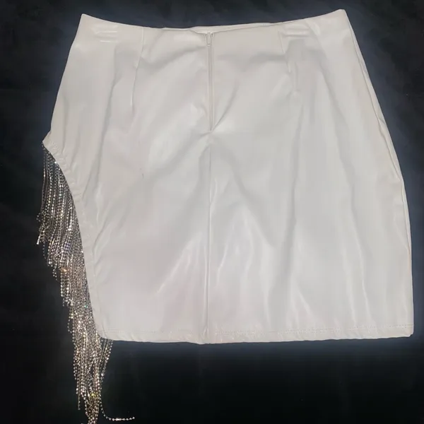 Windsor White Mini Skirt with Fringe - Image 6