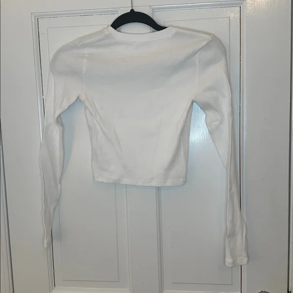 Aritzia TNA Classic White Ribbed Top size‎ S - Image 5