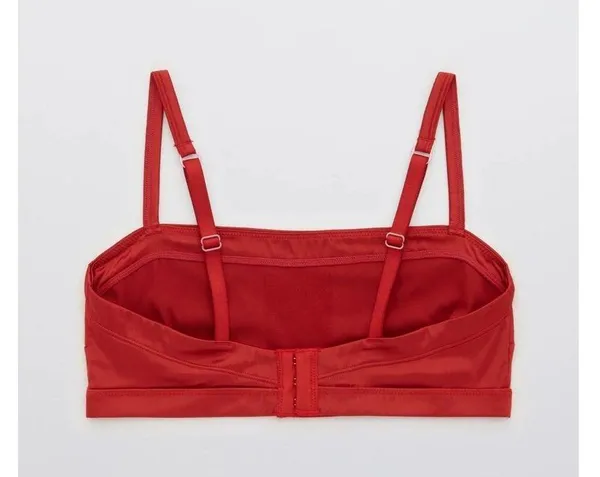 Aerie Satin Stretch Bandeau Sundried Size Small - Image 2