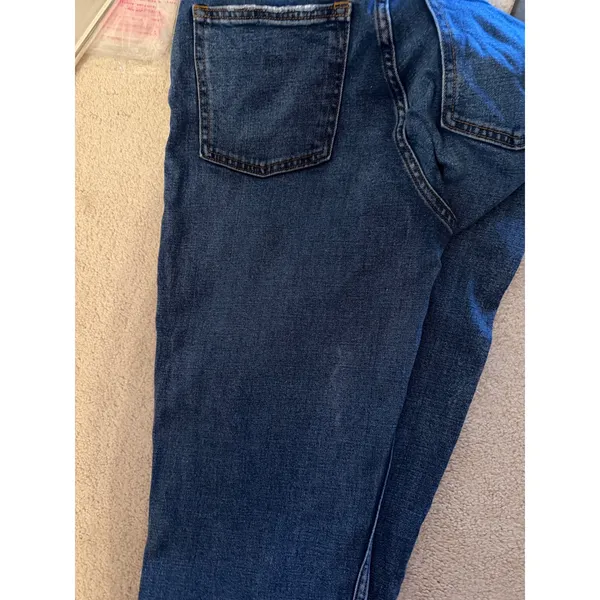 Abercrombie The Mom High Rise Jeans Button Fly Raw Hem‎ Size 8L - Image 4