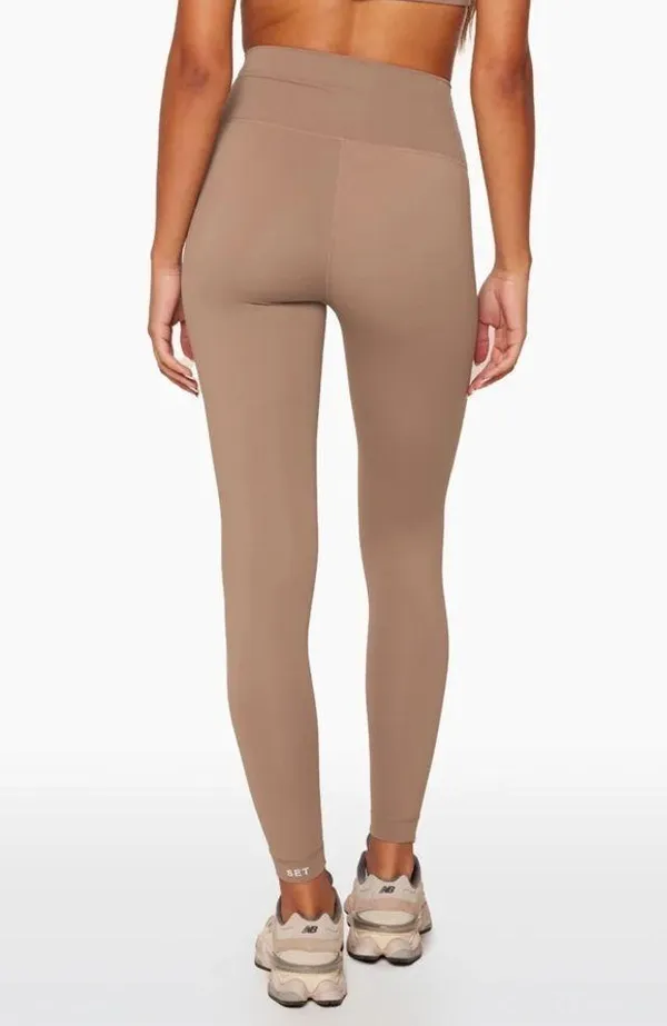 SET ACTIVE seamless ribbed leggings sportbody nude caramel dugout high rise tan - Image 8