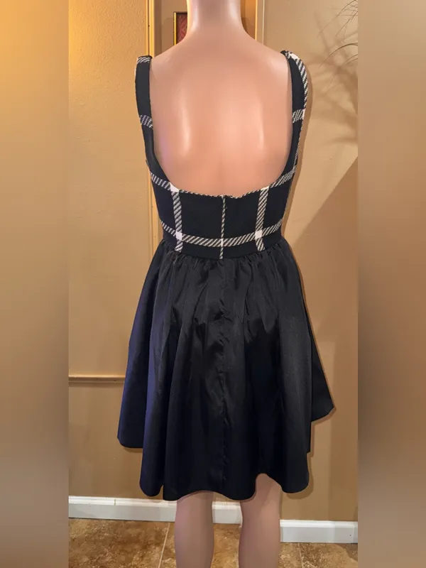 ASOS LUXE Curve Bouclé Corset Skater Mini Dress Size 8 NWT - Image 3