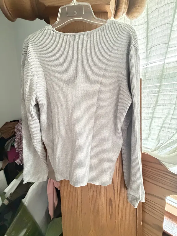 NWT casual corner annex shimmering light gray cardigan - Image 12