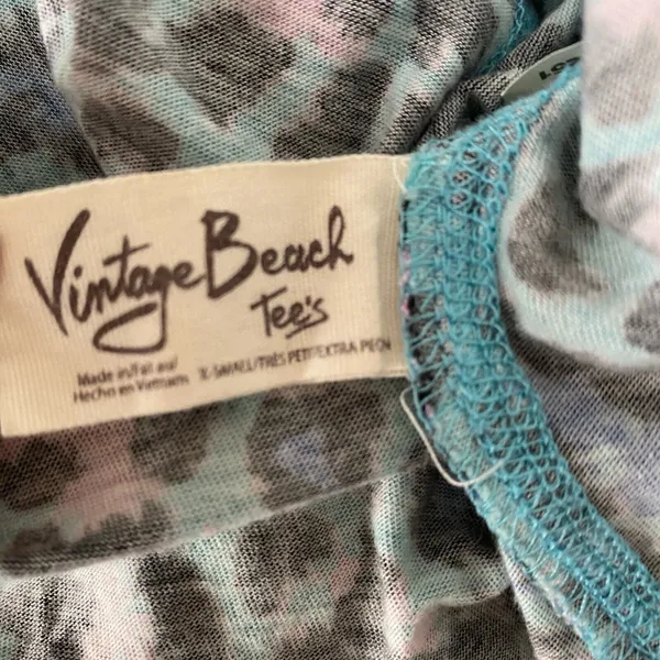 Vintage‎ Beach XS Teal Pink Leopard Off Shoulder Mini Dress Animal Print Summer - Image 7