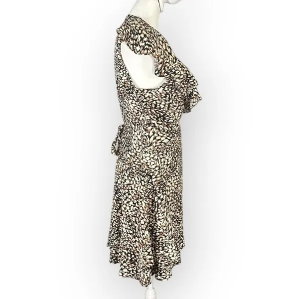 Free People French Quarter Wrap Mini Dress Women's Medium Black Brown White - Image 6