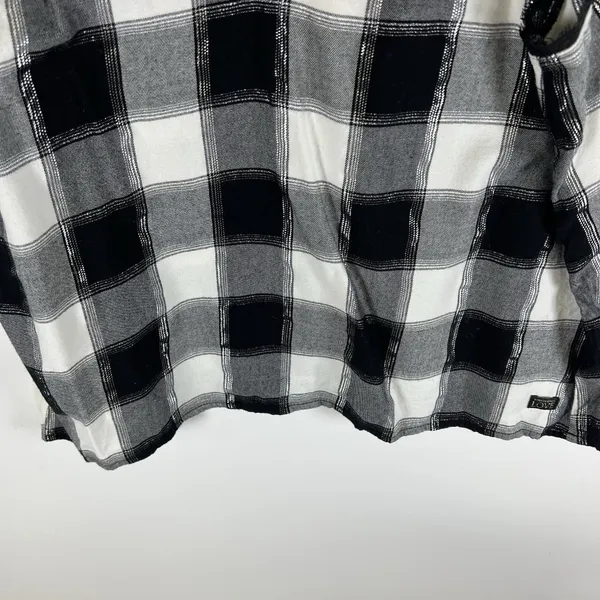 Victoria’s Secret Checkered‎ Lace Camisole Cami Sz L Black White Flannel Shimmer - Image 3