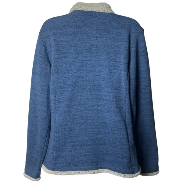 Kuhl Blue Quarter Zip Mock Neck Sherpa Lined Fleece Pullover Cabincore‎ Hiking L - Image 6