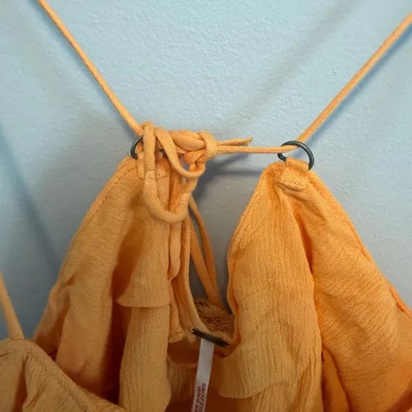 Free People Home Again Tank Top Cropped Orange NWT size Extra Small - Image 4
