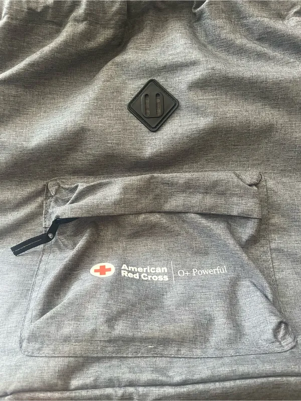 American Red Cross Gray Insulated Drink Cooler Backpack Red Straps NWT O+ Logo - Image 2