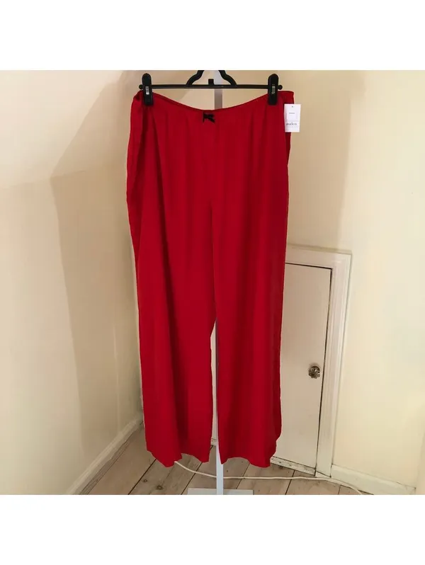 Auden NWT Women's Red Satin Pajama Pants Size XL - Image 2
