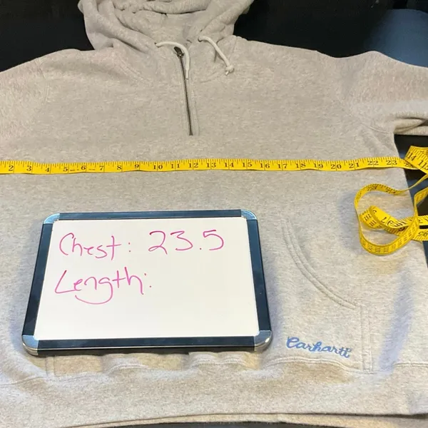 Carhartt Gray Half-Zip Hoodie - Image 7