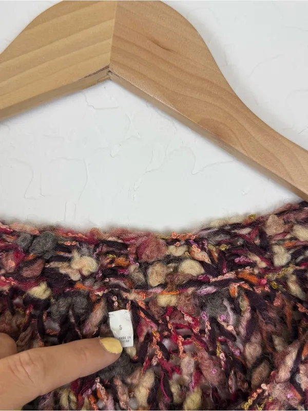 HWR Anthropologie Sweater Multicolor Wool Blend Chunky Knit Cardigan - Image 8