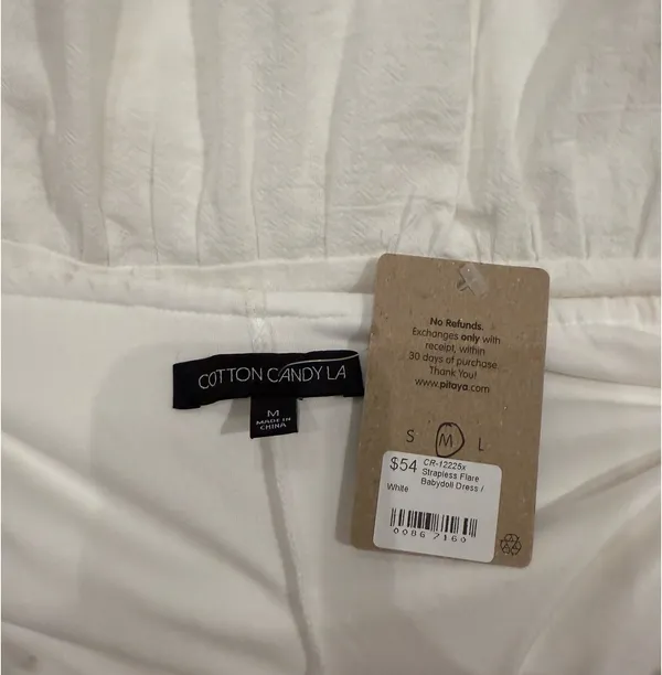 White mini strapless dress Size M - Image 4