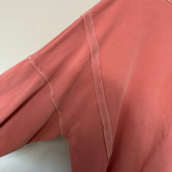 American Eagle Slouchy Coral Pink Oversized Crewneck Sweatshirt - Image 2