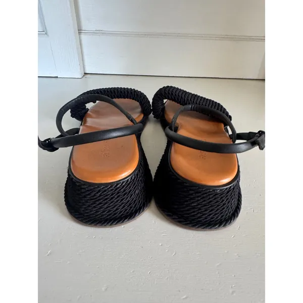 Farm Rio black‎ woven wedge sandals size 10 - Image 5