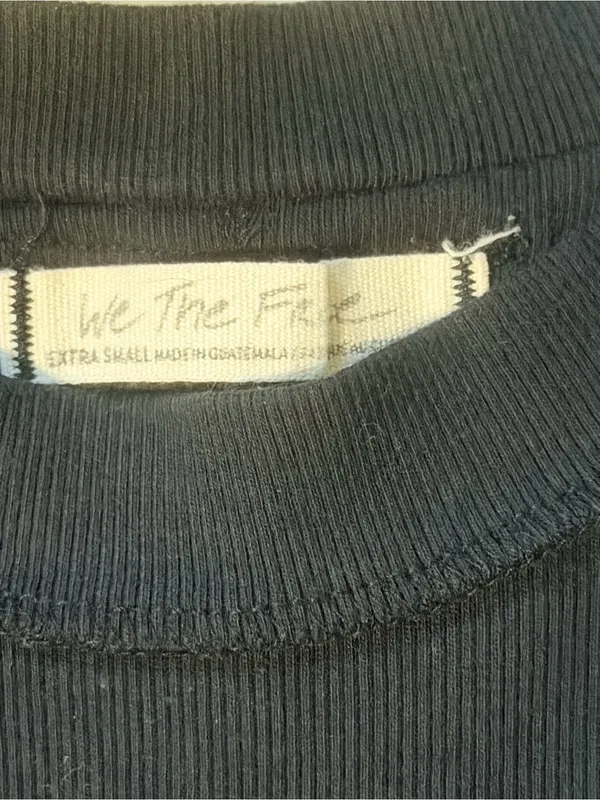 Free People Black Ribbed Crewneck Tank Top - Image 3
