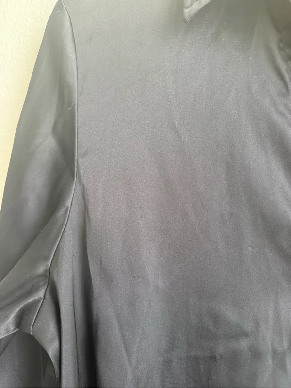 H&M Black Satin Button Down Blouse Women's Medium Long Sleeve Office Top - Image 6