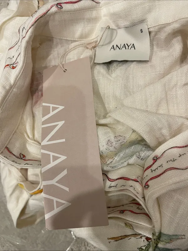 NWT Anaya Arlo Dress size Small S linen Bondi Beach Few Moda button down belt - Image 7