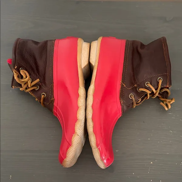 Sperry Women’s Waterproof Duck Boots Red Brown Leather‎ Fleece Lined Size 8 - Image 10