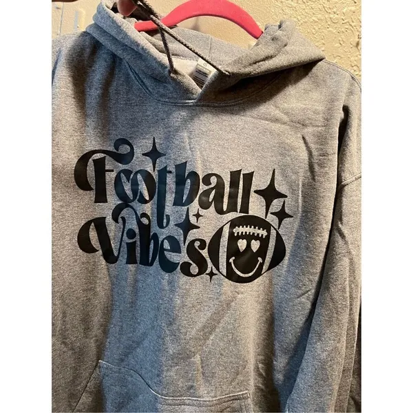 Gildan Football Vibes Hooded Sweatshirt Size XL - Image 3