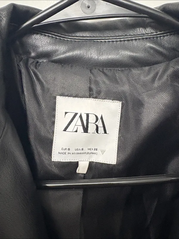 Zara oversized vegan leather blazer size small - Image 2