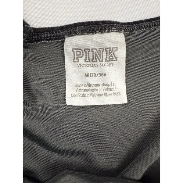 Victoria's Secret PINK Black Velvet Cami Tank Top‎ Size Oversized Medium Y2K - Image 4