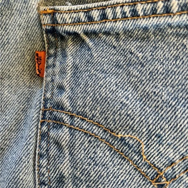 VTG Levi’s 941 Orange Tab High Waisted Denim Shorts Sz 8 Reg Fit Cut Offs - Image 3