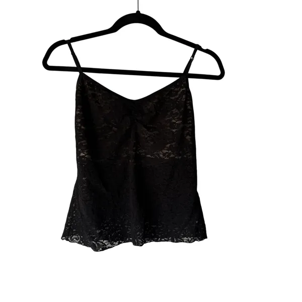 Y2K Cookie Cami Black Lace‎ Sheer Whimsigoth Lingerie Tank Top Large - Image 3
