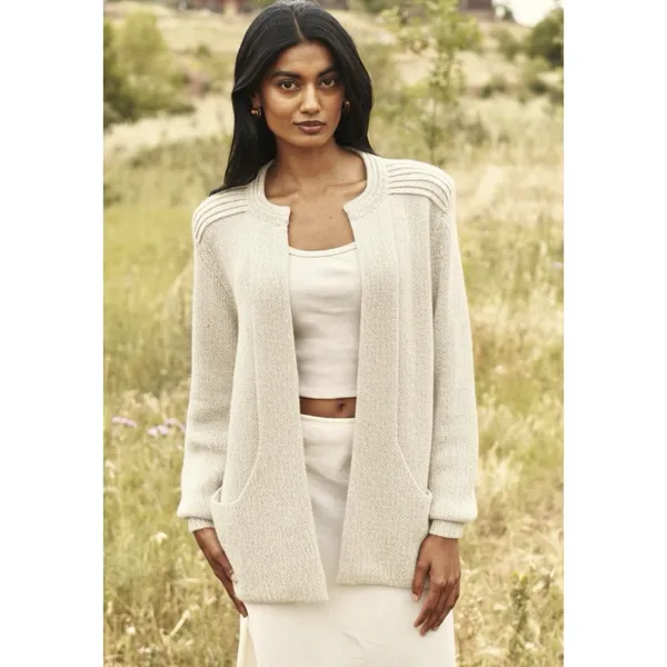 PERUVIAN LINK Ebel Cardigan IVORY 100% Alpaca Pockets Soft One Size‎ UK 10 12 14 - Image 9