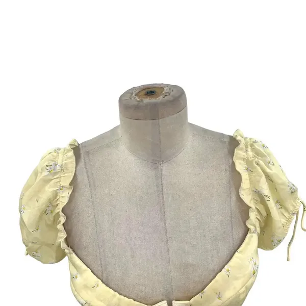 Princess Polly Allyson Corset Top Puff Sleeve Yellow Floral Size US‎ 4 - Image 4