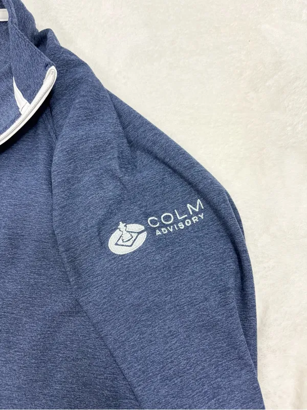 Peter Millar Navy Quarter-Zip Pullover White Trim Performance Top Size L NWT - Image 8