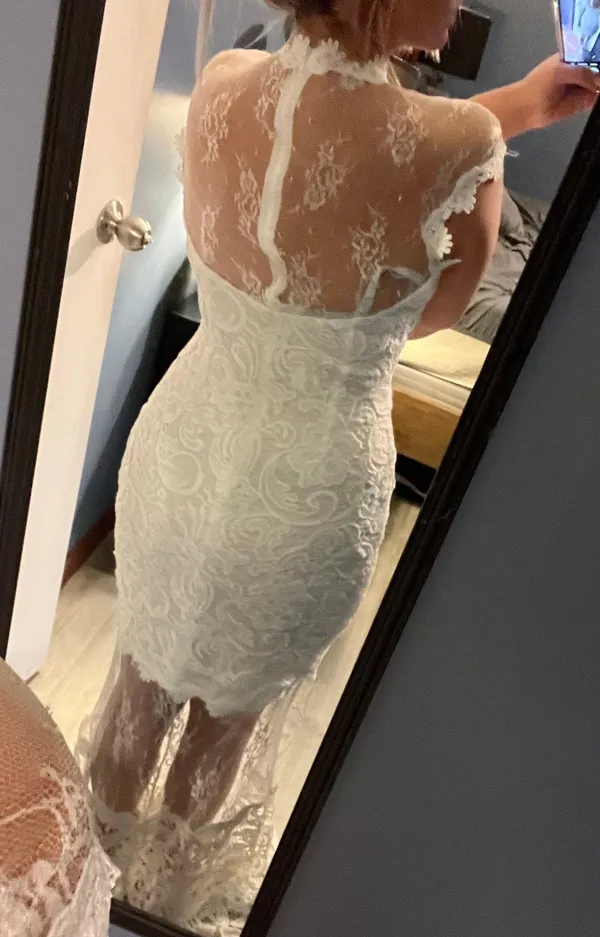 Floral Lace Cut Out Dress - Image 4